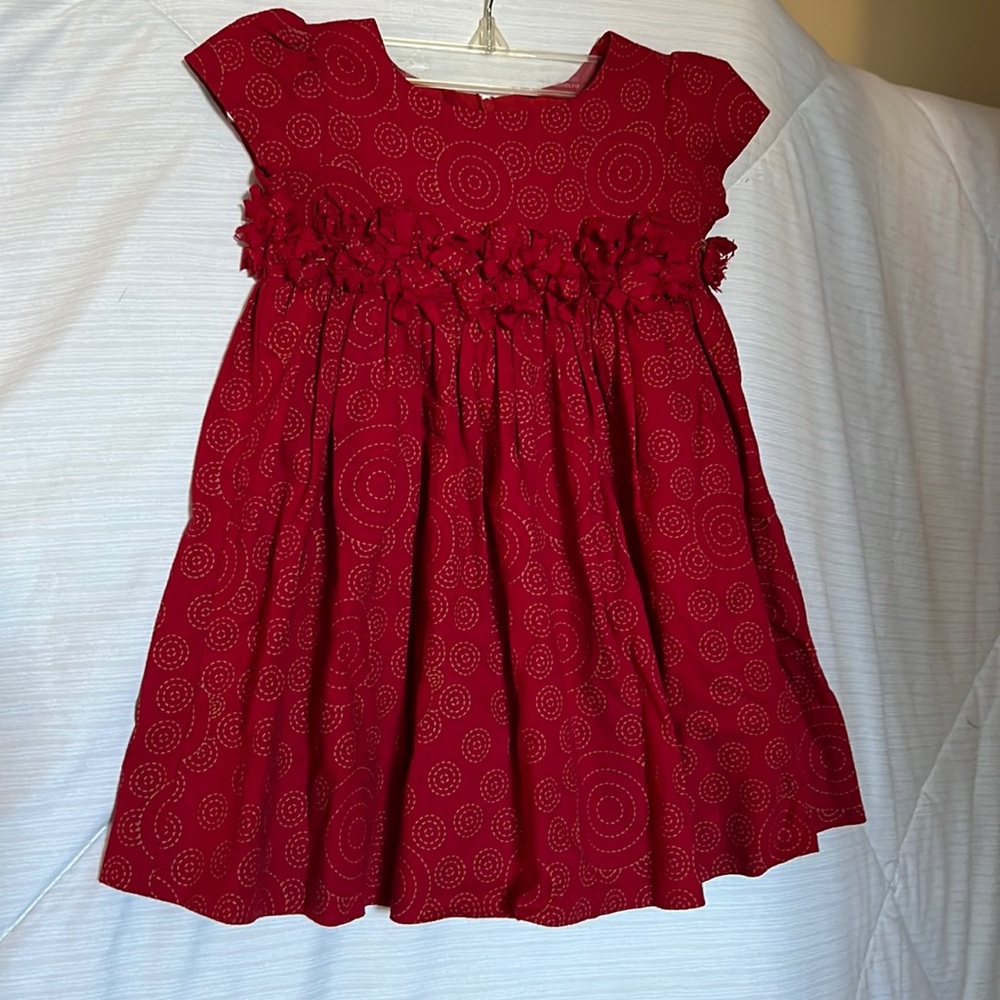Angel’s Kids - Girls Red Dress 18M (Linen)